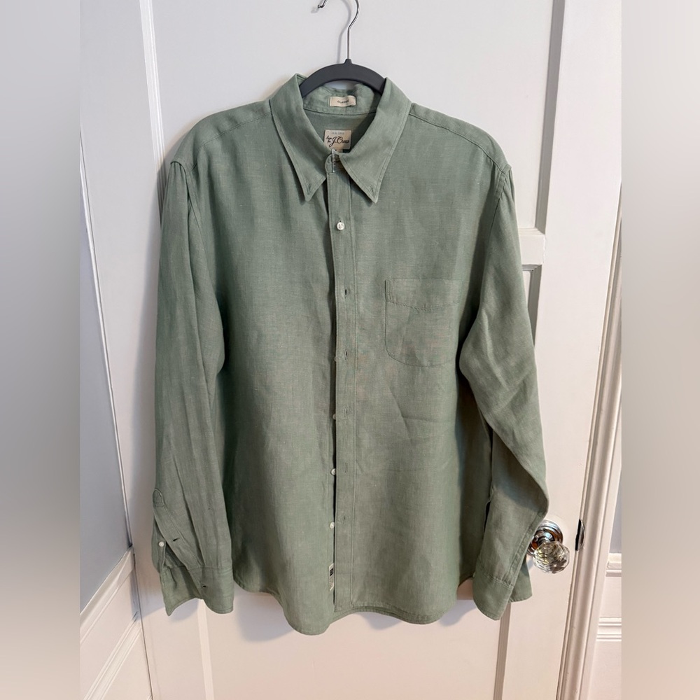 Men’s J. Crew Button Down Long Sleeve Linen Shirt
